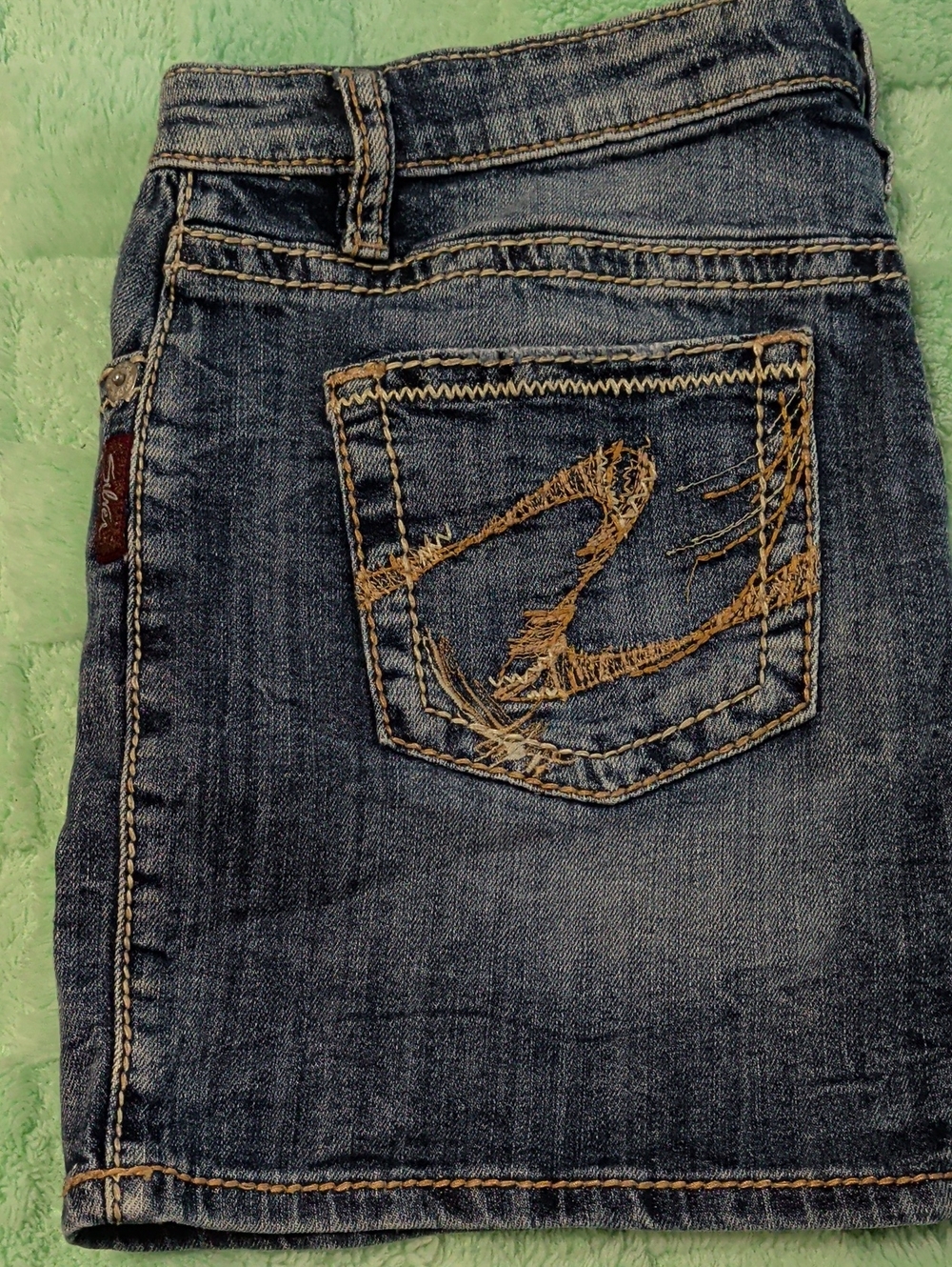 Silver Jeans Dark Blue Boyfriend Denim Mini Skirt. Y2K